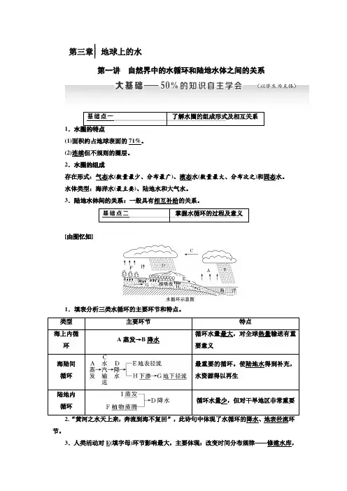 2020年高考地理一轮复习(新课改 )  自然界中的水循环和陆地水体之间的关系