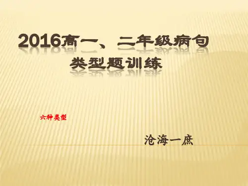 2016高中语文病句类型训练题
