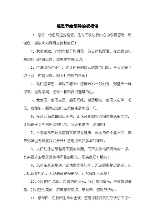 感恩节给领导的祝福语