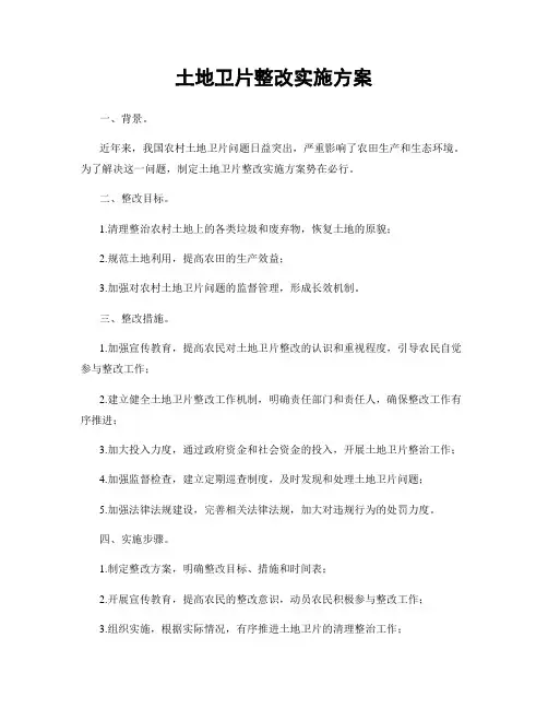 土地卫片整改实施方案
