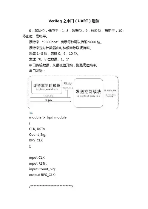 Verilog之串口（UART）通信