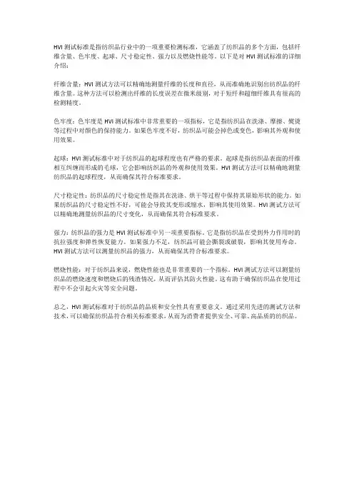 hvi测试标准