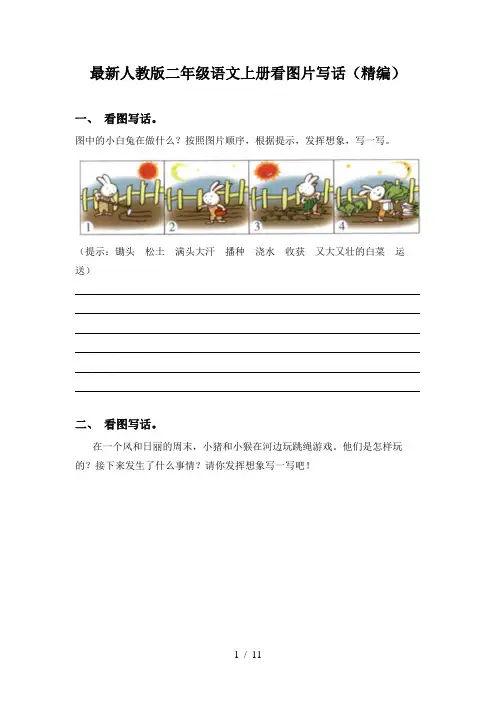 最新人教版二年级语文上册看图片写话(精编)