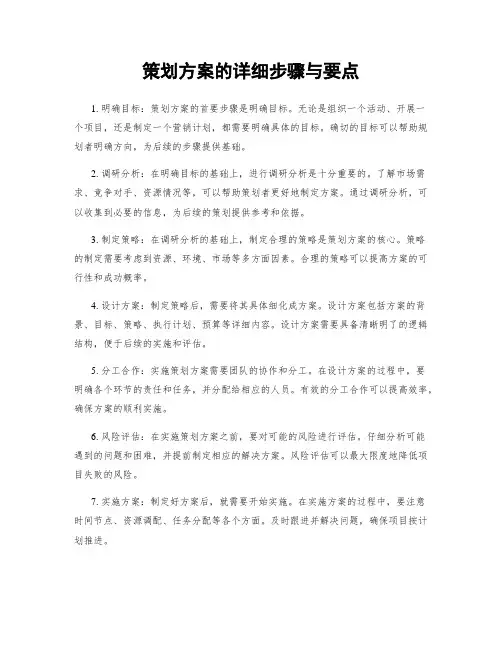 策划方案的详细步骤与要点