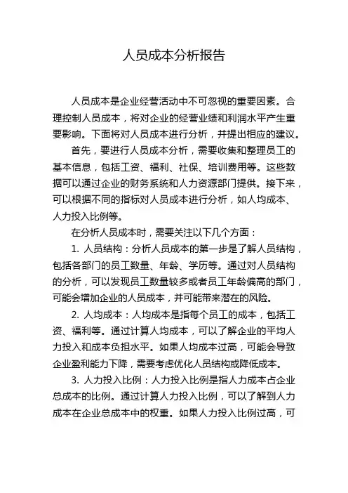 人员成本分析报告