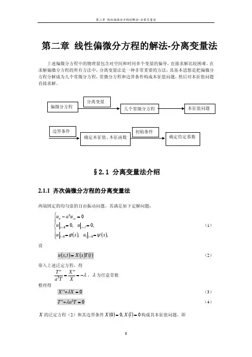 线性偏微分方程的解法-分离变量法
