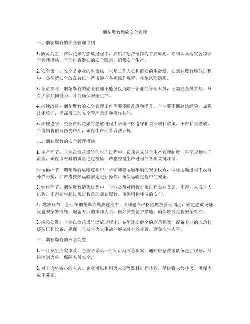 烟花爆竹燃放安全管理