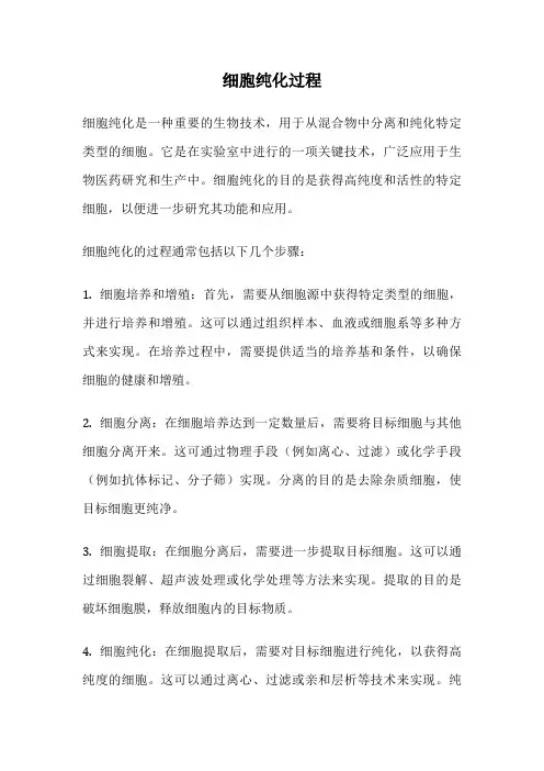 细胞纯化过程