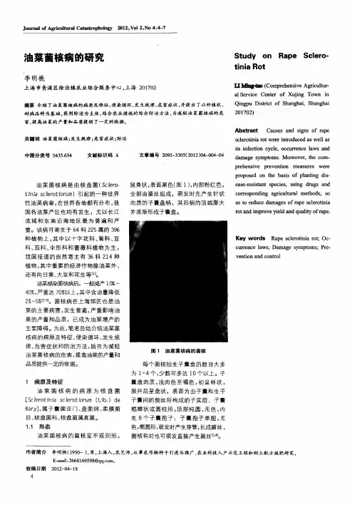 油菜菌核病的研究