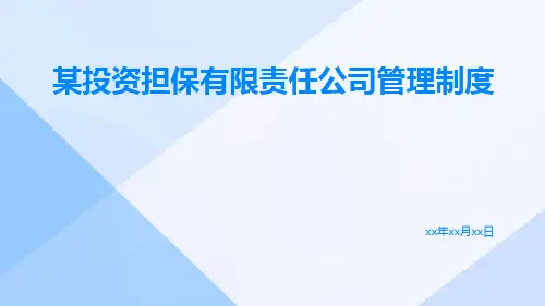 某投资担保有限责任公司管理制度