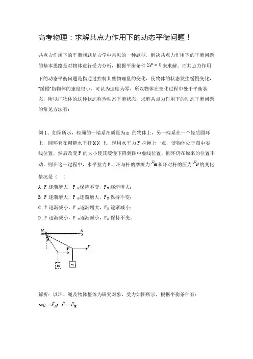 高考物理：求解共点力作用下的动态平衡问题!