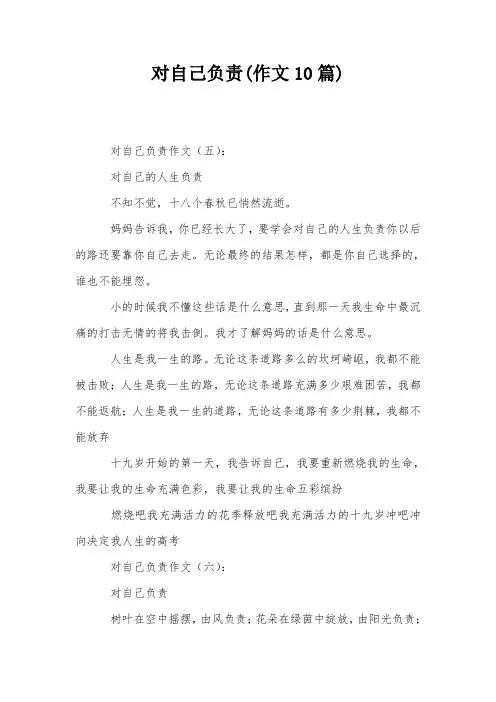 对自己负责(作文10篇)