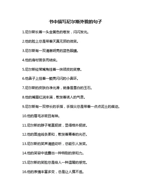 书中描写尼尔斯外貌的句子