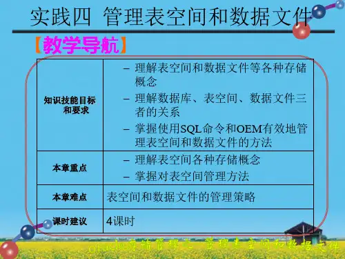 课件：实践四 管理表空间和数据文件