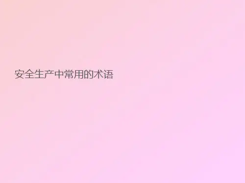安全生产中常用的术语