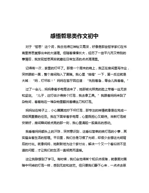 感悟哲思类作文初中