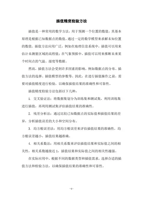 插值精度检验方法