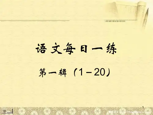 语文每日一练(备注中附答案)-1(1-20)