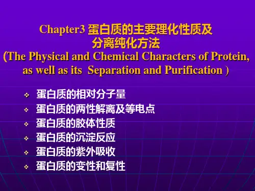 3 蛋白质的性质及及研究方法