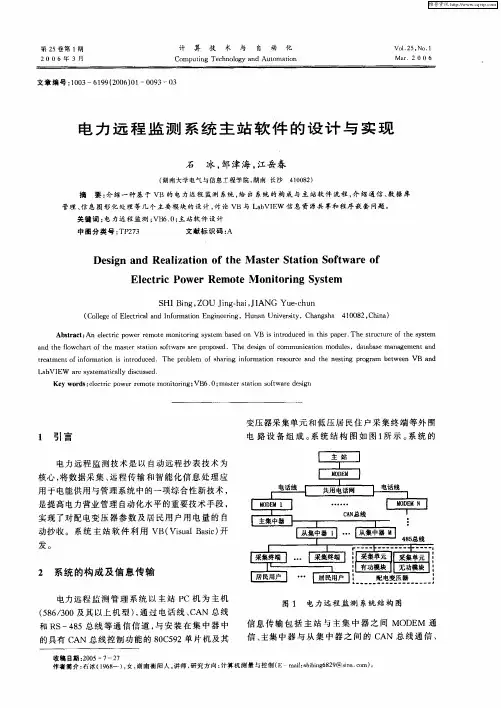 电力远程监测系统主站软件的设计与实现