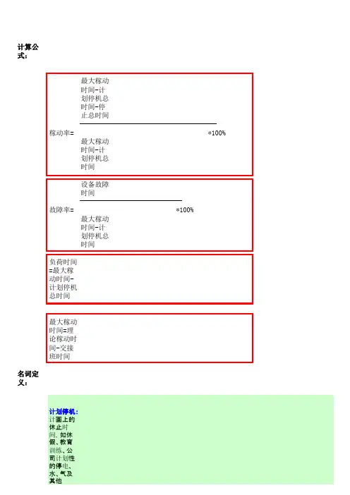 稼动率统计格式