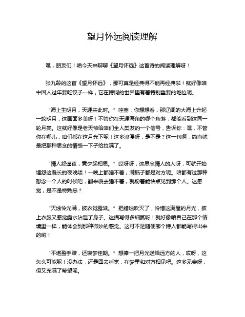 望月怀远阅读理解