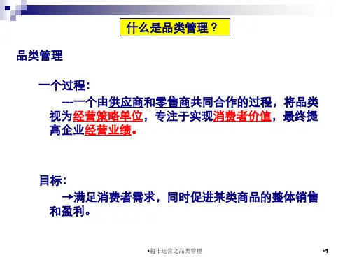 超市运营之品类管理课件