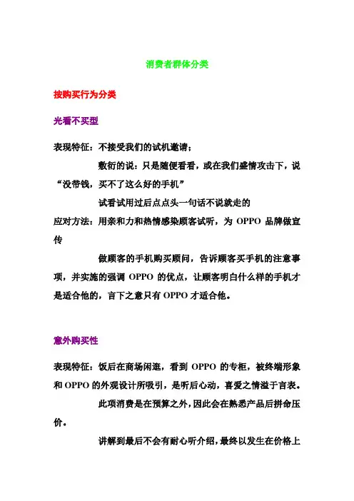 消费者群体分类