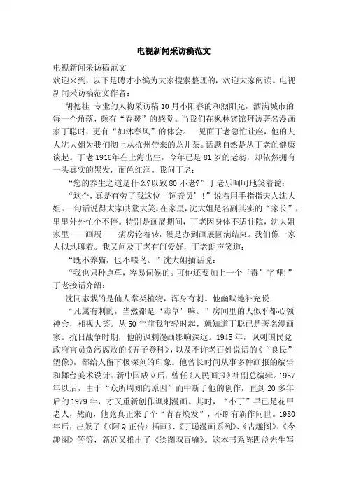 电视新闻采访稿范文（范本）