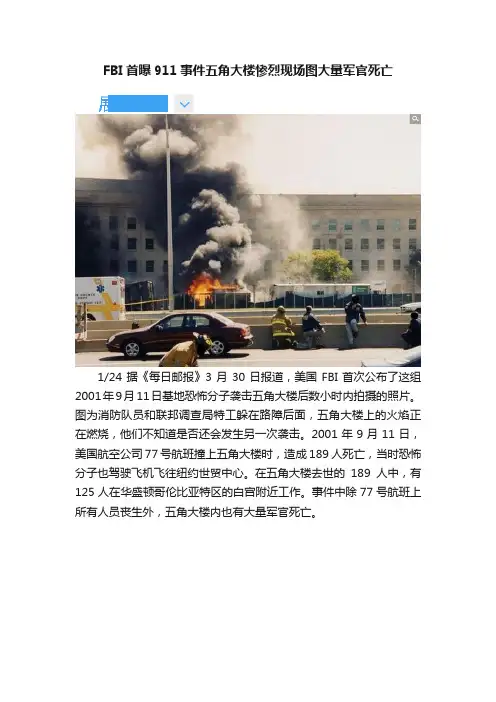 FBI首曝911事件五角大楼惨烈现场图大量军官死亡