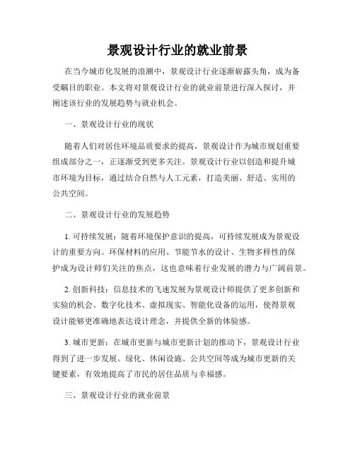 景观设计行业的就业前景