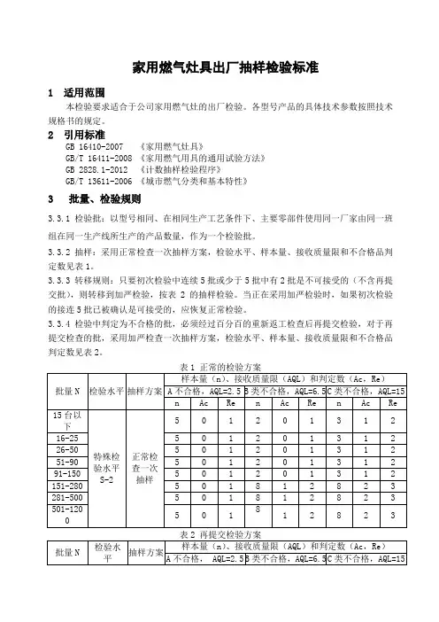 出厂检验规范