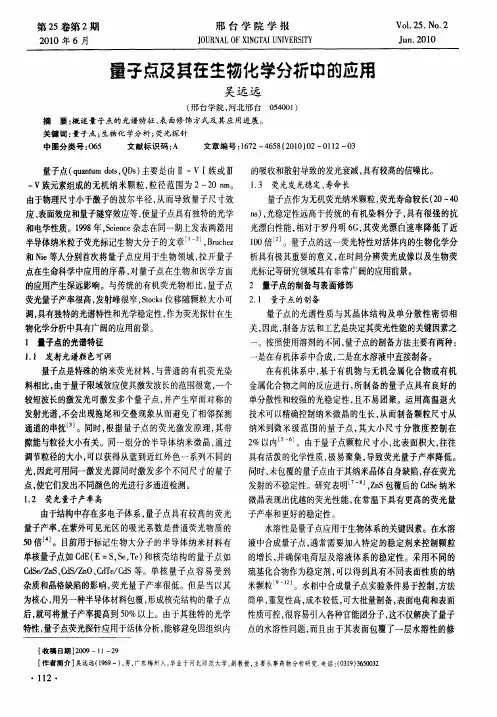 量子点及其在生物化学分析中的应用