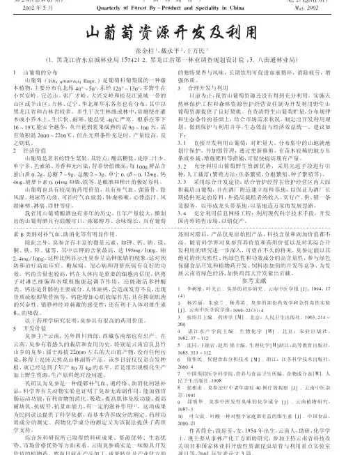 山葡萄资源开发及利用