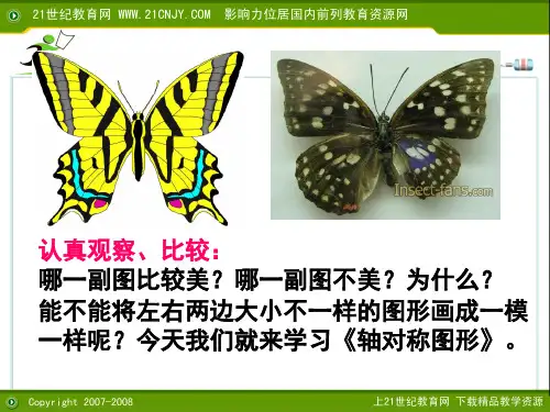 西师大版小学数学五年级上册第二单元第三节多媒体轴对称图形(课堂PPT)