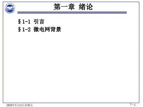 微电网运行与控制第一章