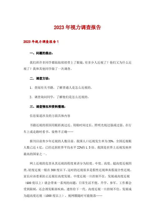 2023年视力调查报告
