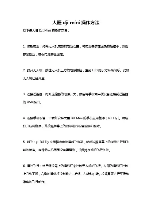 大疆dji mini操作方法