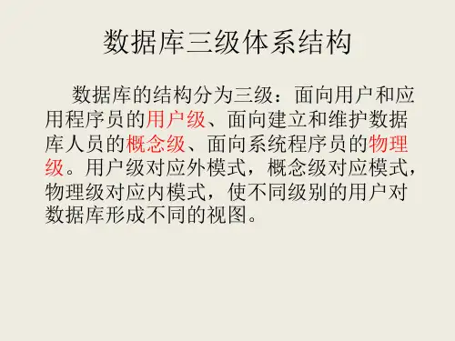 数据库三级体系结构