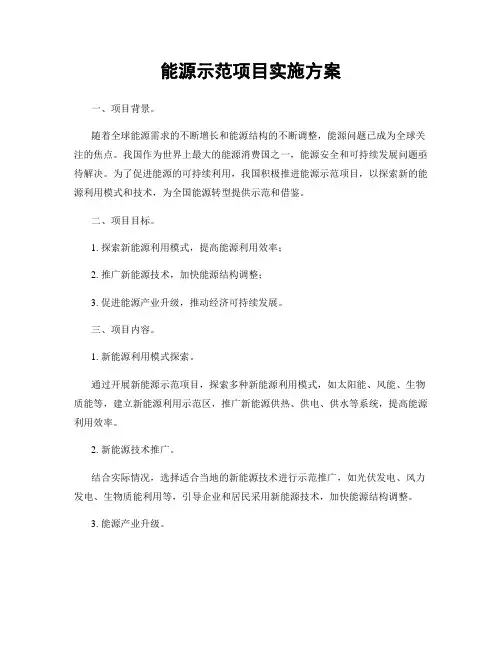 能源示范项目实施方案