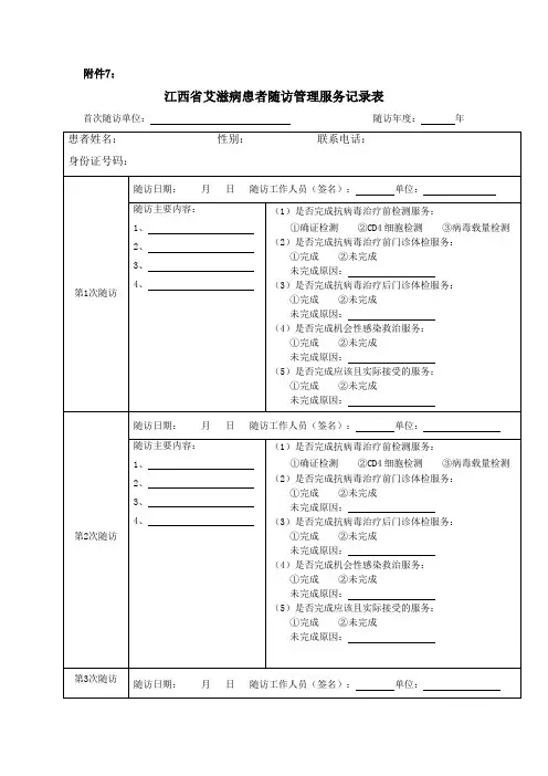 随访管理服务记录表