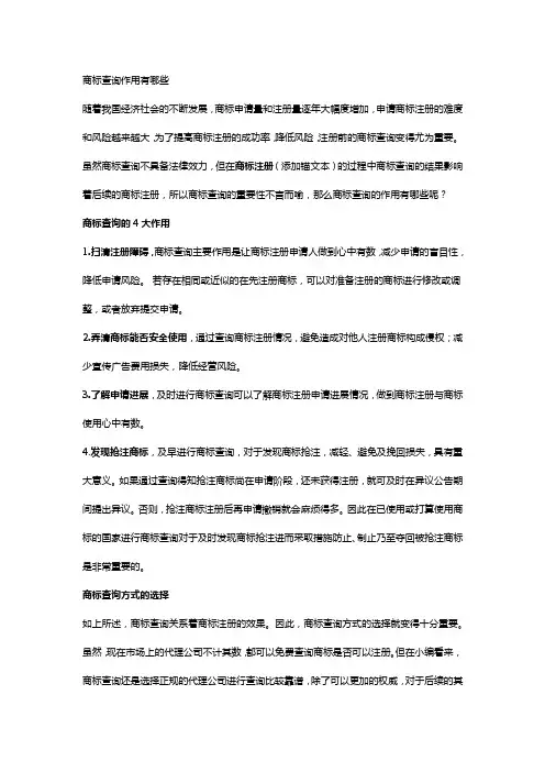 商标查询作用有哪些