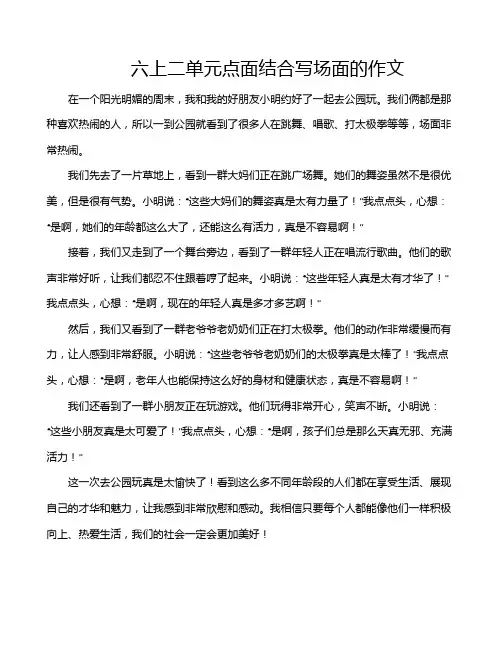 六上二单元点面结合写场面的作文