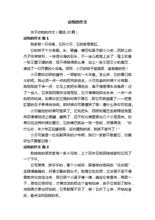 动物的作文
