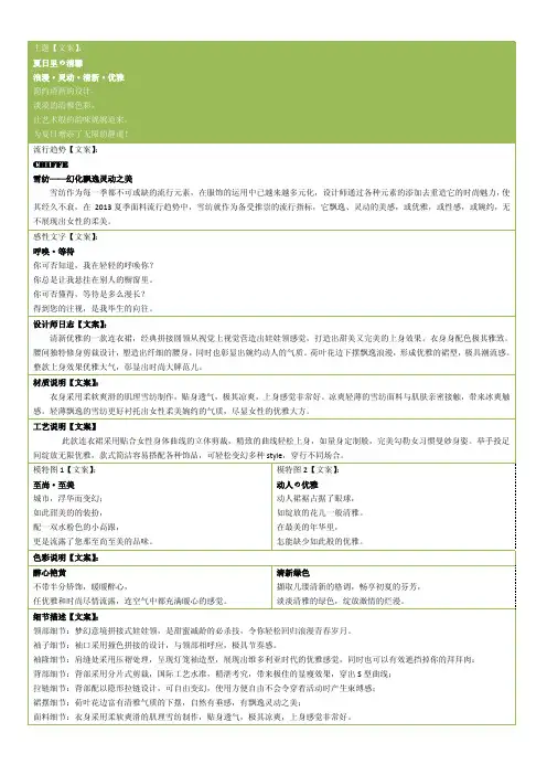 yoyo服装描述文案模板参考