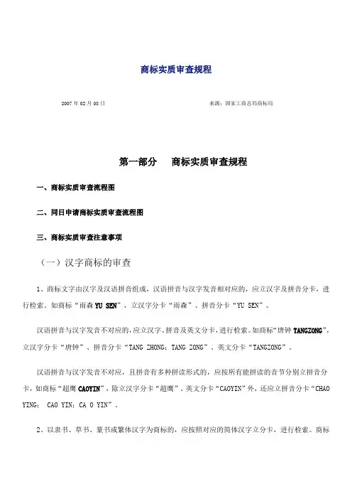 商标实质审查规程