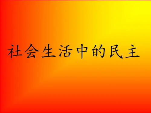 社会生活中的民主  lsj