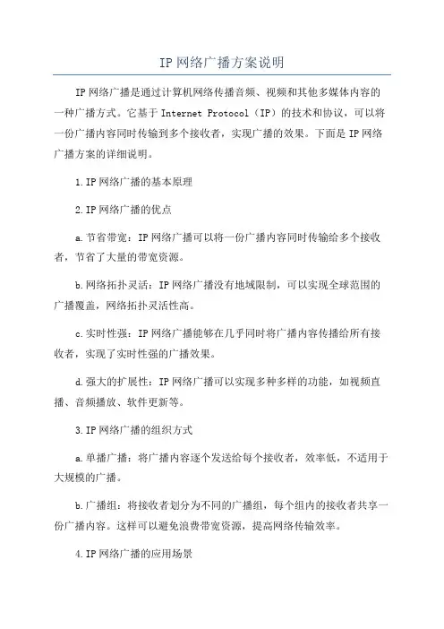 IP网络广播方案说明