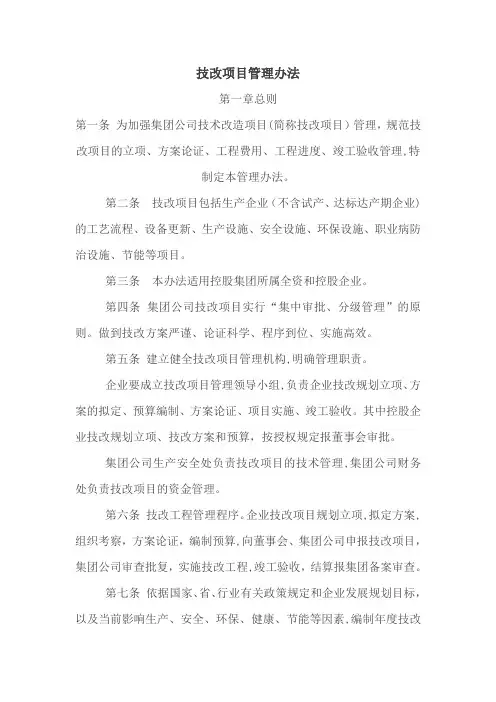 技改项目管理办法