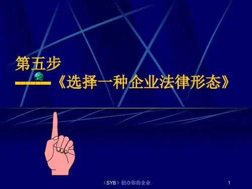 第五步选择一种企业法律形态